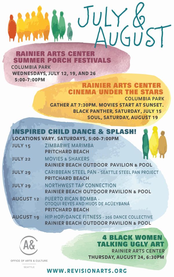 June section of the 2023 Rainier Valley Summer Arts poster