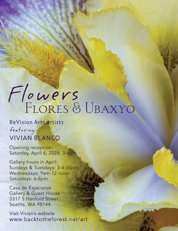 Poster for the Flowers, Flores & Ubaxyo exhibition 2024