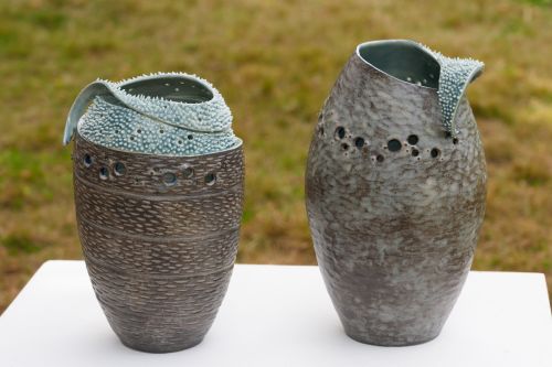 Artist Carolyn Autenreith’s “Spiral Flair” and “Playful Release”